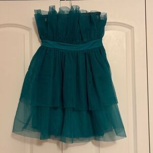 Thirty Thirty small green/blue tulle strapless mini dress brand new
